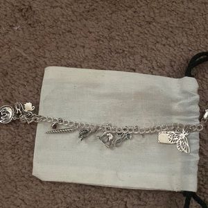 Sterling silver charm bracelet fairy tale theme